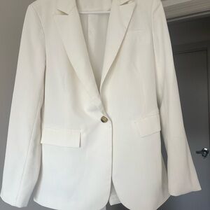 Source Unknown Cream Blazer with Structured Shoulders